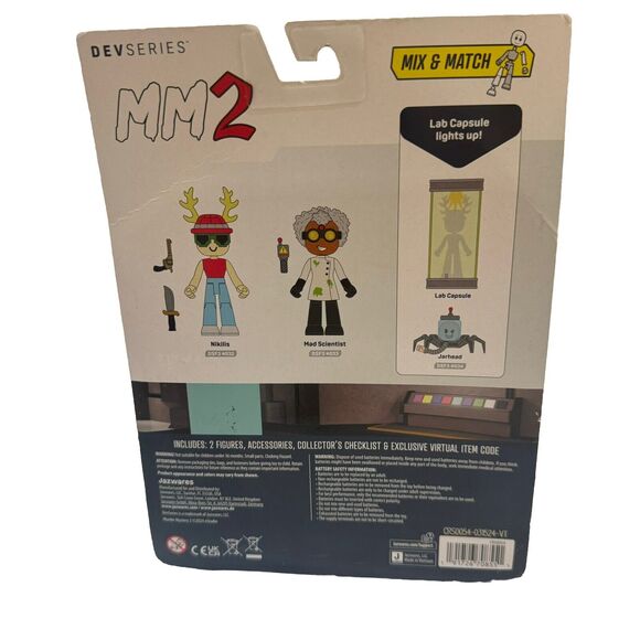 Roblox DEV Series MM2 Research Facility Figure Set Jazwares Virtual Item Code - Picture 2 of 4